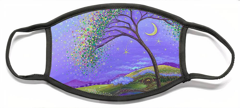 Dreamscape Face Mask featuring the painting What a Wonderful World by Tanielle Childers