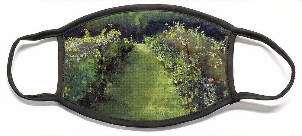 Ott Farms And Vineyards Face Mask featuring the painting The Day the World Stood Still - Otts Farms and by Jan Dappen