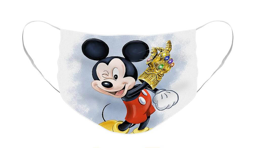 Mouse Face Mask featuring the digital art When You Wish Upon a Snap by Norman Klein