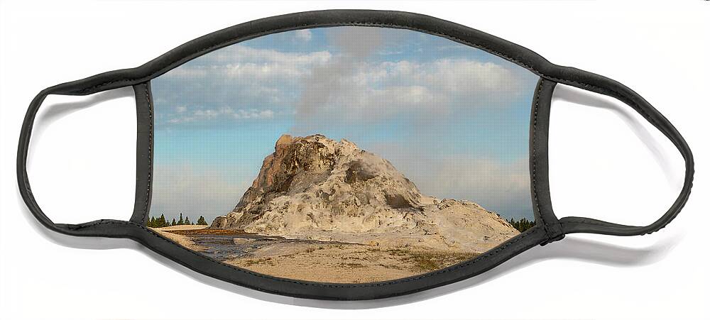 Yellowstone Face Mask featuring the photograph White Dome Geyser by Ronnie And Frances Howard