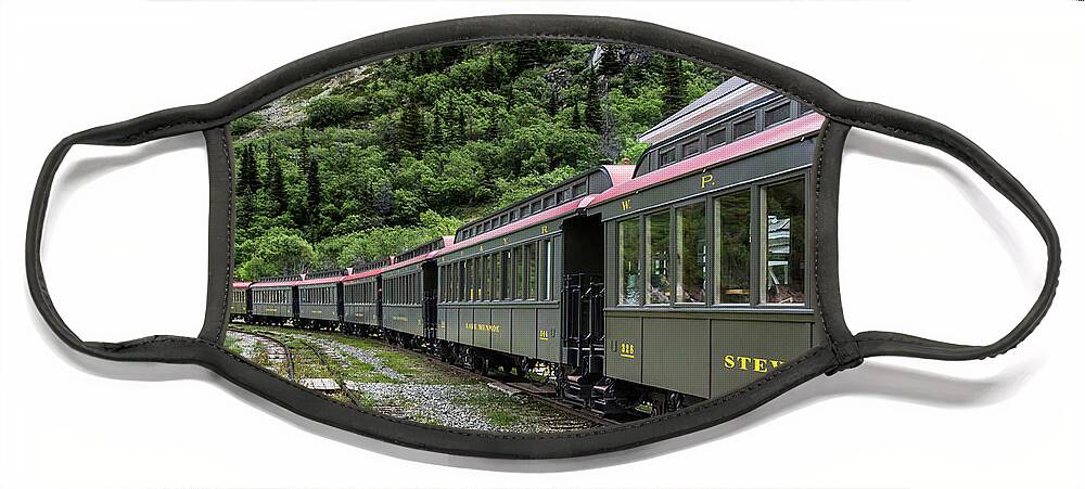 Train Face Mask featuring the photograph White Pass and Yukon railway by Ed Clark