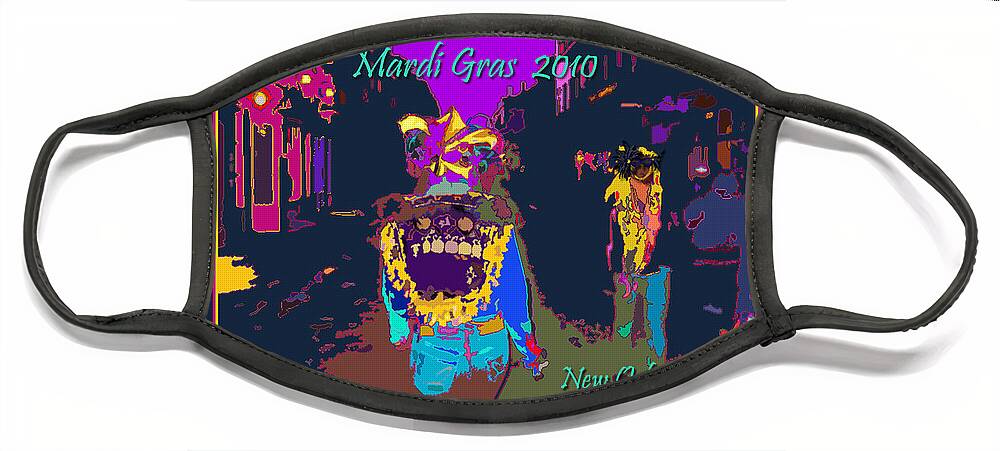 Mardi Gras 2011 Face Mask featuring the digital art Who DAt at Night in the Quarter by Beverly Boulet