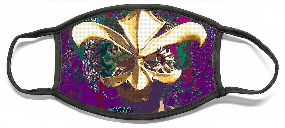Mask Face Mask featuring the digital art Who Dat Mardi Gras by Beverly Boulet