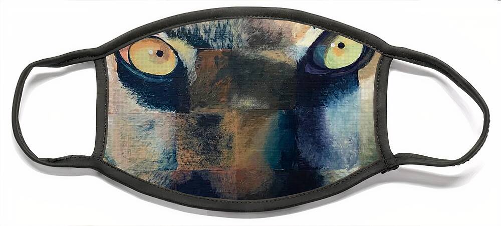 Art Face Mask featuring the painting Wildcat by Dustin Miller