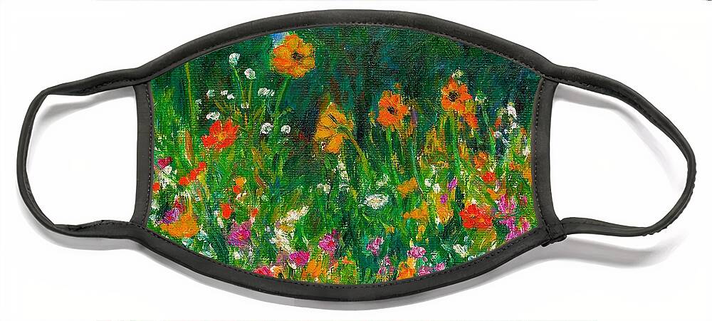 Wildflowers Face Mask featuring the painting Wildflower Rush by Kendall Kessler