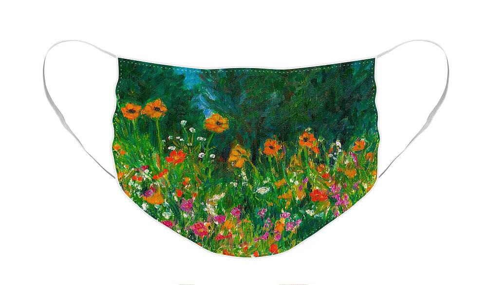 Wildflowers Face Mask featuring the painting Wildflower Rush by Kendall Kessler