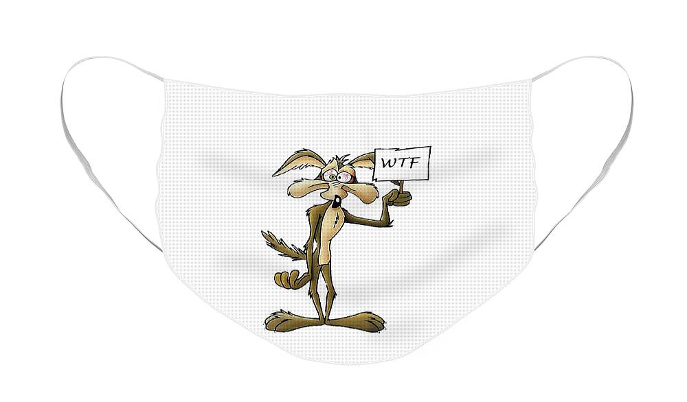 Wile E Coyote Face Mask featuring the mixed media Wile e coyote by Pat Cook