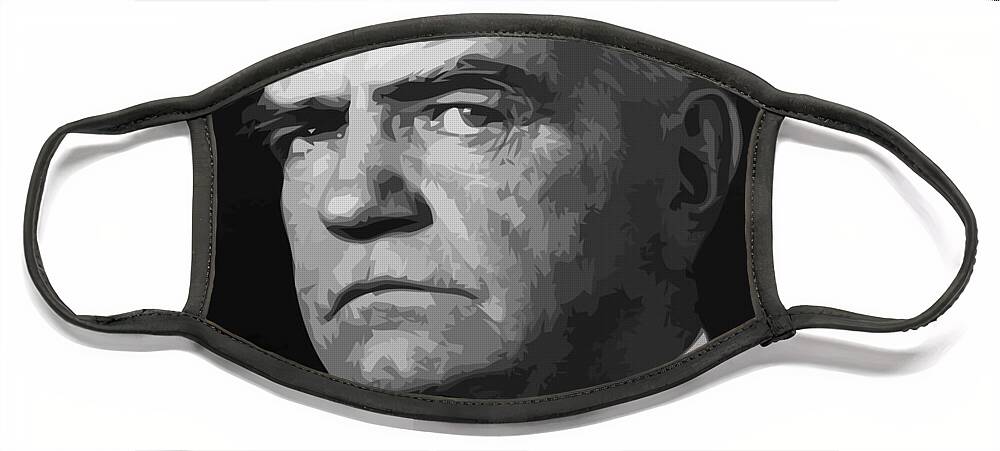 Bull Halsey Face Mask featuring the digital art William Bull Halsey by War Is Hell Store