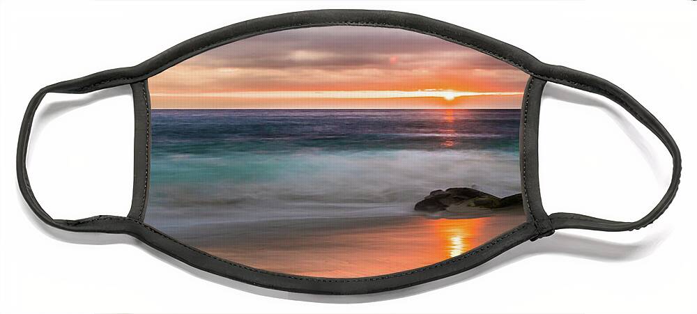 Beach Face Mask featuring the photograph Windansea Beach at Sunset by David Levin