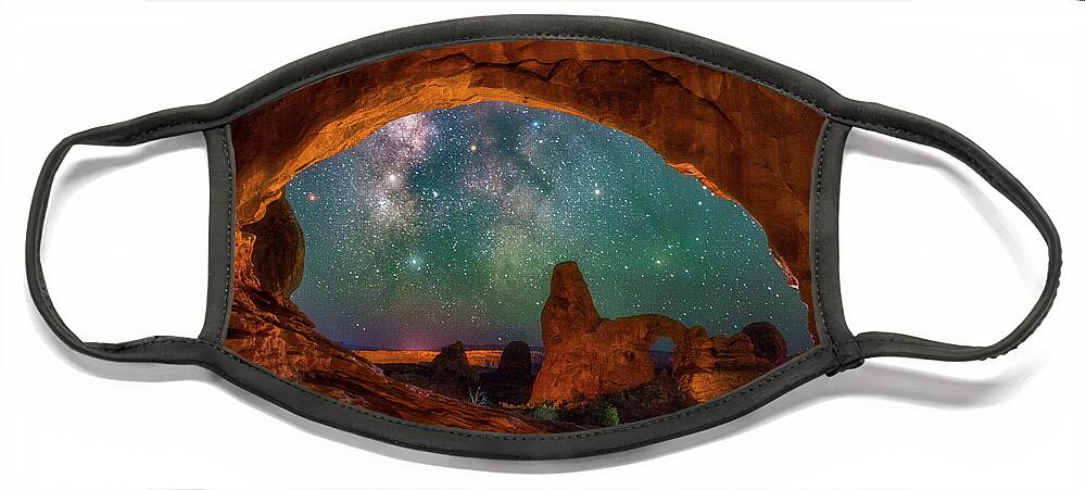 Night Sky Face Mask featuring the photograph Window to the Heavens by Darren White