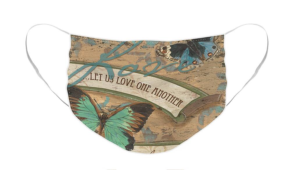 Butterfly Face Mask featuring the painting Wings of Love by Debbie DeWitt