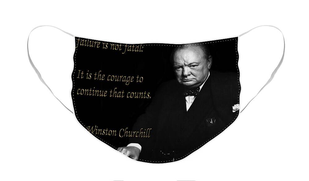 Winston Churchill Face Mask featuring the photograph Winston Churchill 1 by Andrew Fare