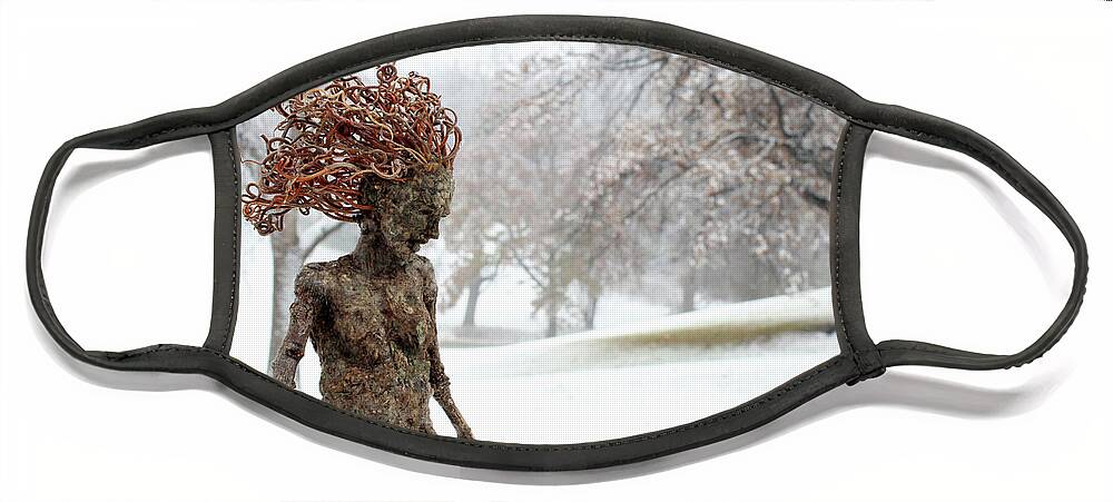 Forest Face Mask featuring the sculpture Winter Beauty by Adam Long