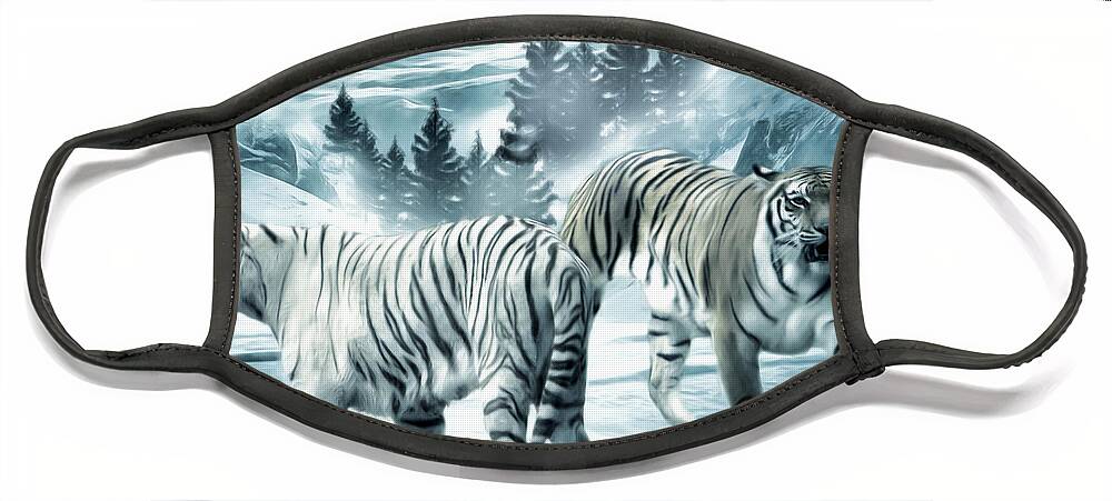 Tiger Face Mask featuring the photograph Winter Deuces by Lourry Legarde