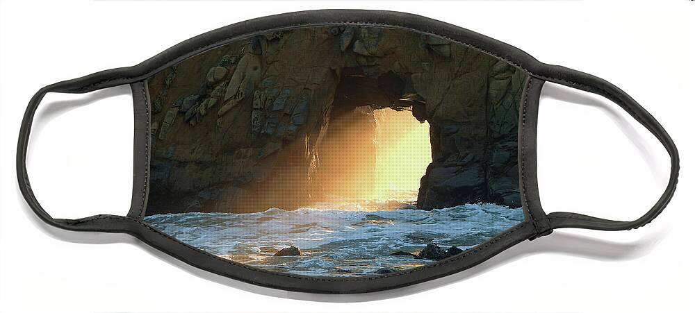 Nature Face Mask featuring the photograph Winter Solstice Sunset in Big Sur by Charlene Mitchell
