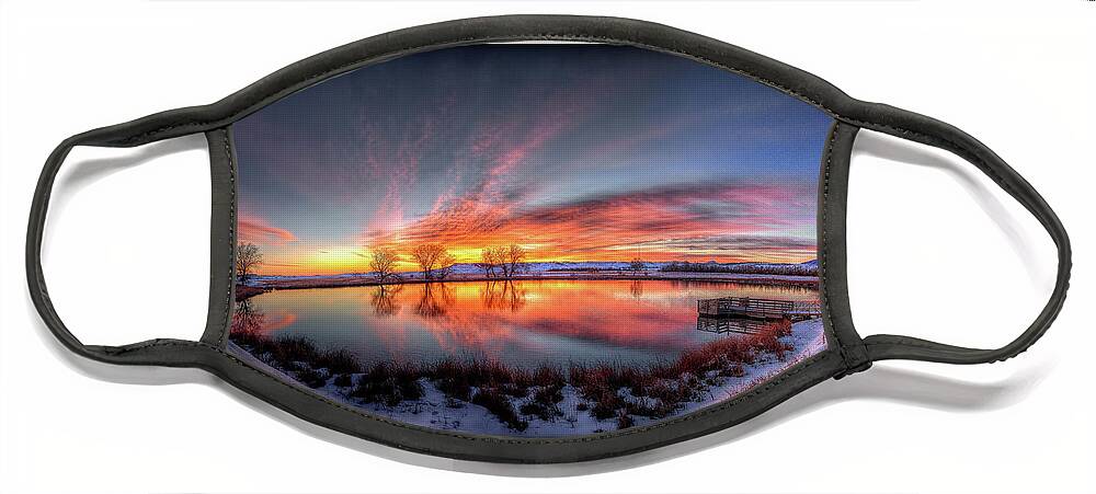 Sunrise Face Mask featuring the photograph Winter Sunrise by Fiskr Larsen