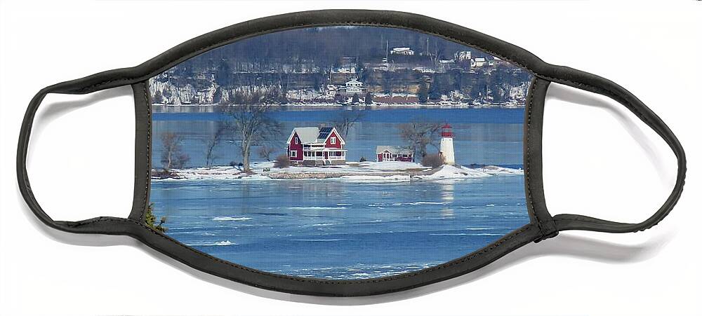 Hammond Face Mask featuring the photograph Winter View of Crossover Island by Dennis McCarthy