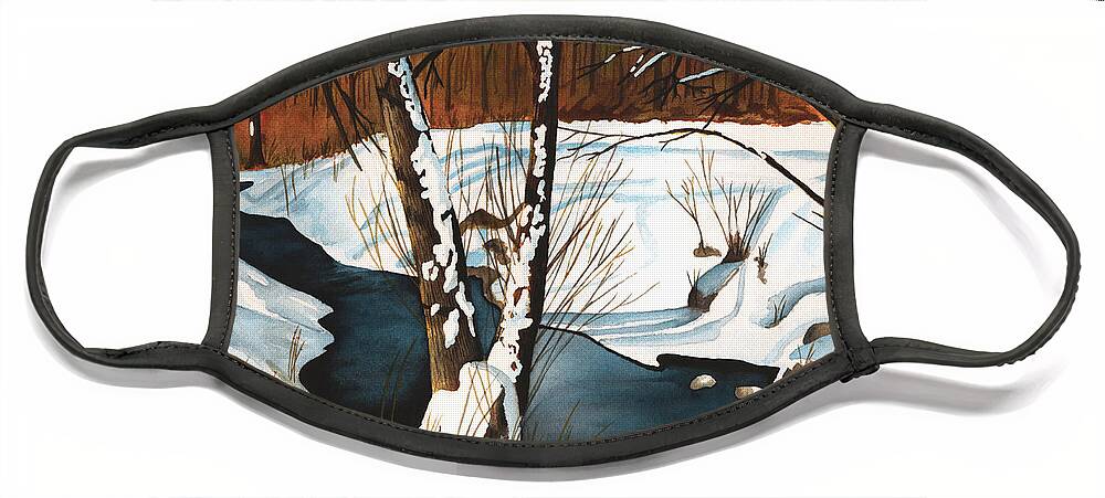 Winter Face Mask featuring the painting Winterscape by Vic Ritchey
