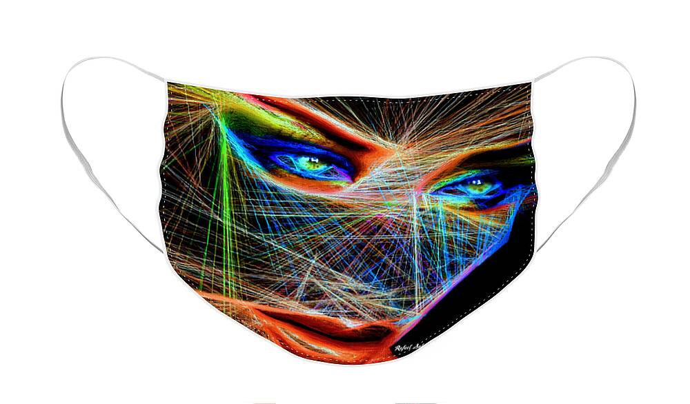 Rafael Salazar Face Mask featuring the digital art Wiretapped Period by Rafael Salazar