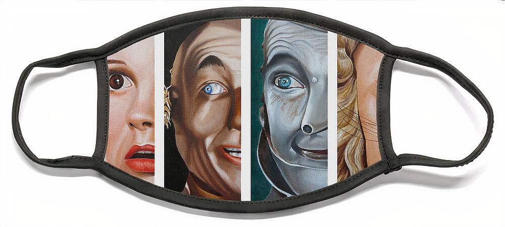 Wizard Of Oz Face Mask featuring the painting Wizard of Oz Set One by Vic Ritchey