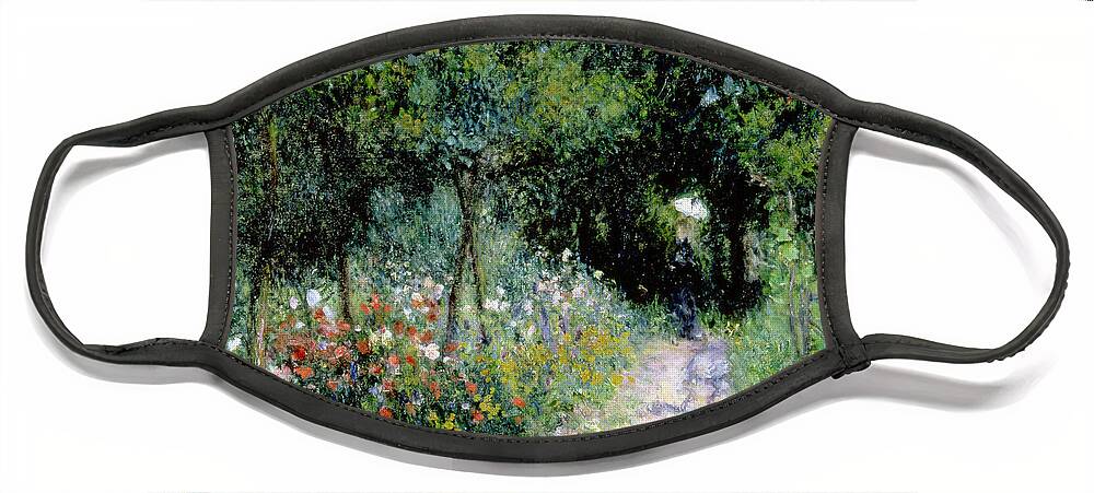 Renoir Face Mask featuring the painting Woman in a Garden by Pierre Auguste Renoir