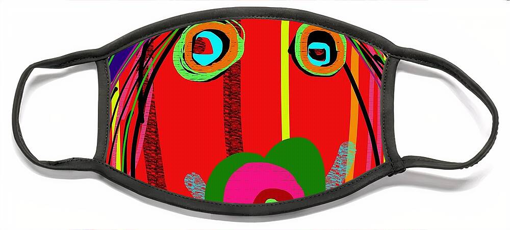 Abstract Face Mask featuring the digital art Worries Worries All Day Long by Susan Fielder