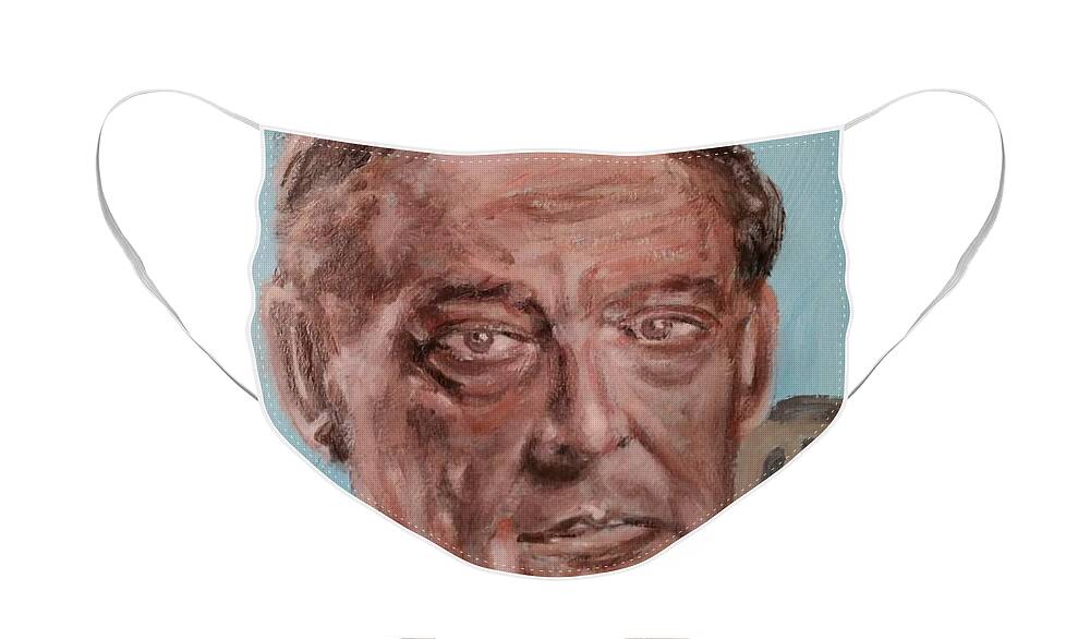 Poetry Face Mask featuring the painting Writers I. Sketch I by Bachmors Artist