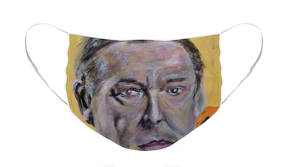 Poetry Face Mask featuring the painting Writers I. Sketch II by Bachmors Artist
