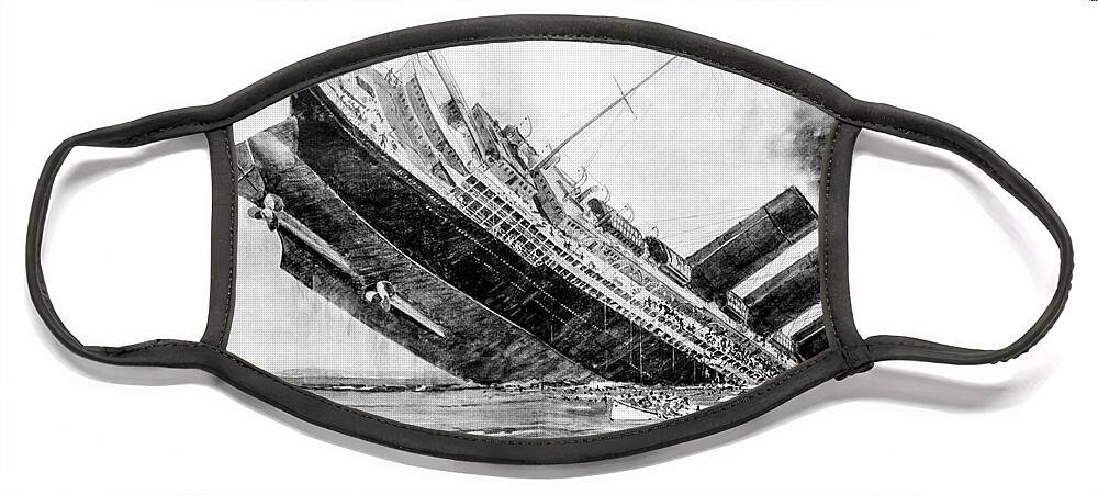 History Face Mask featuring the photograph Wwi, Sinking Of The Rms Lusitania by Science Source