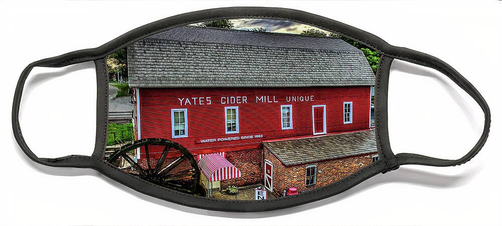 Rochester Face Mask featuring the digital art Yates Cider Mill DJI_0072 by Michael Thomas