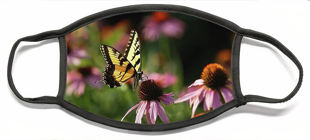 Butterfly Face Mask featuring the photograph Yellow Tiger Butterfly by CAC Graphics