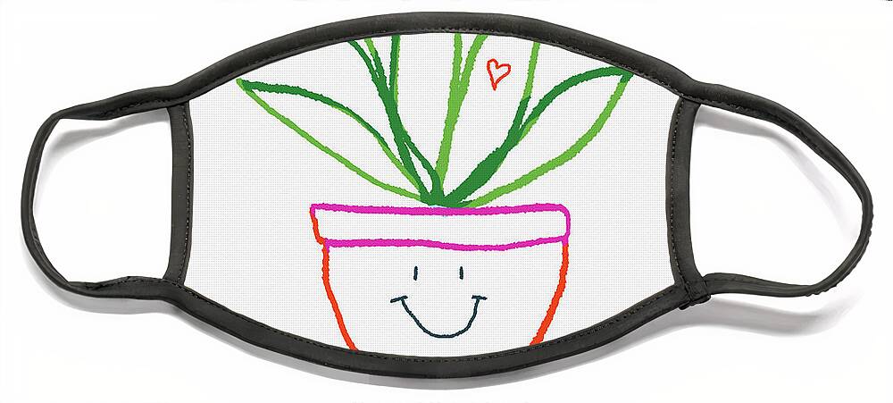 Plant Face Mask featuring the mixed media You Planted A Smile- Art by Linda Woods by Linda Woods