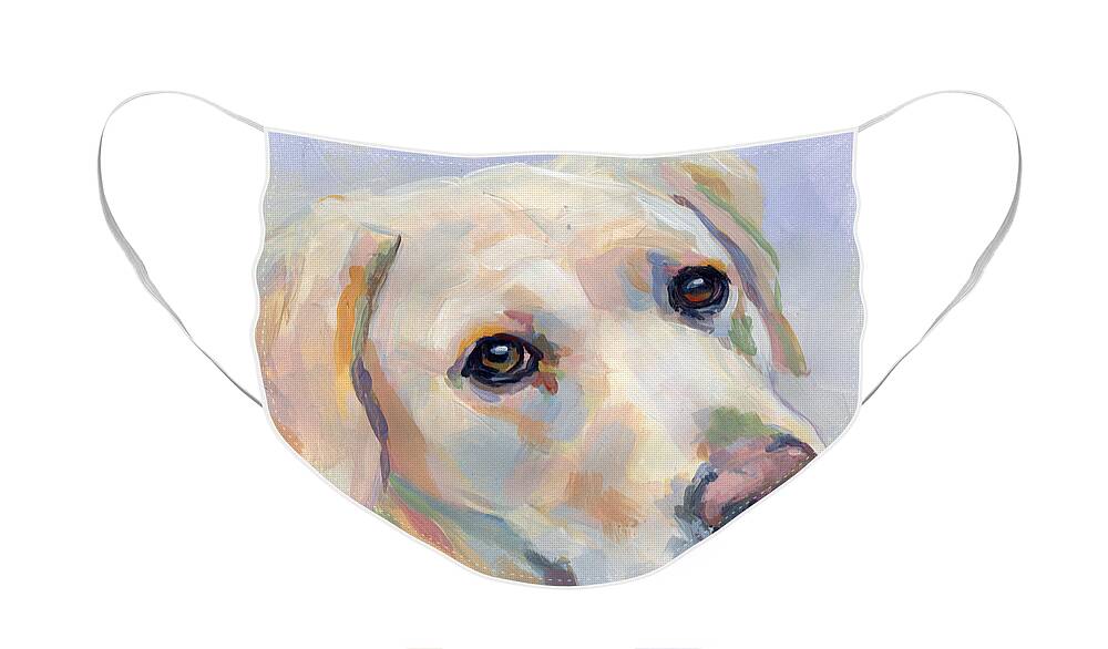 Yellow Lab Face Mask featuring the painting Young Man by Kimberly Santini