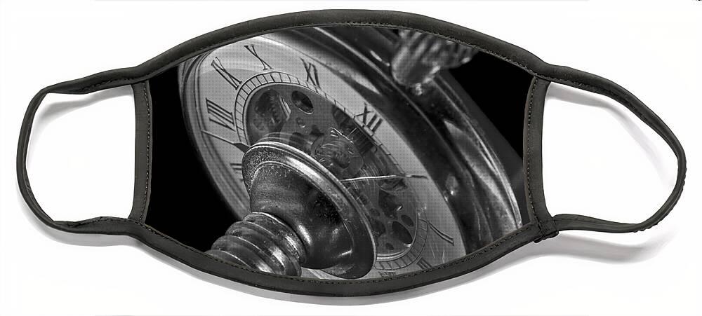 Clock Face Mask featuring the photograph Zeitdruck Time Pressure by Rolf Bertram