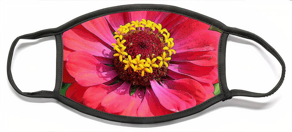 Zinnia Face Mask featuring the photograph Zinnia by Jeanette French