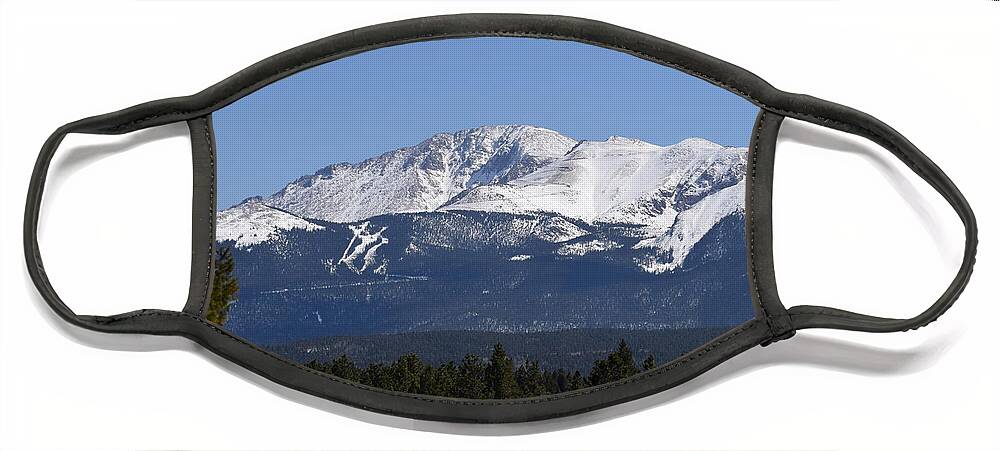 Pikes Peak Face Mask featuring the photograph 04-09-17 Pikes Peak by Margarethe Binkley