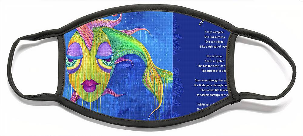 Fish Face Mask featuring the digital art A Beautiful Shade of Broken by Tanielle Childers