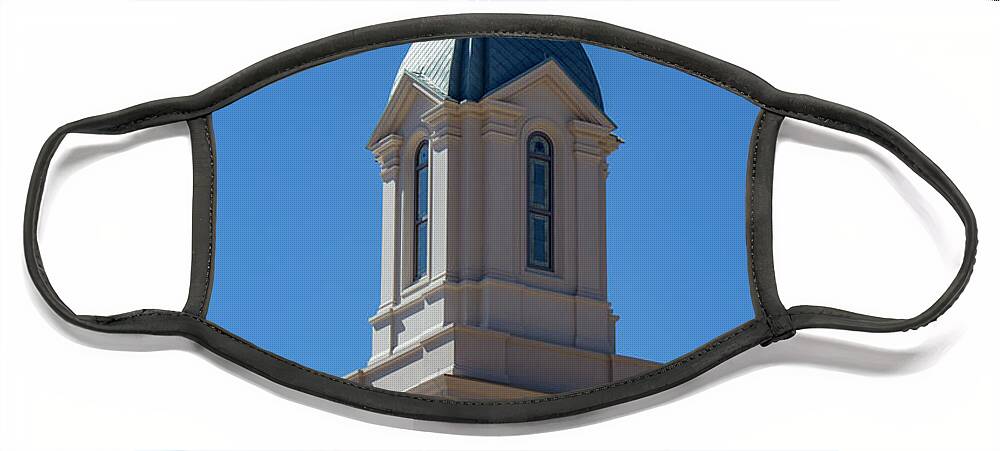 Utah Face Mask featuring the photograph Cedar City Temple #1 by K Bradley Washburn