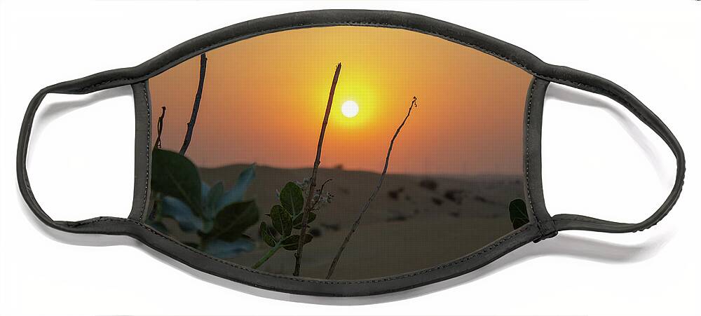 Desert Sunset Face Mask featuring the photograph Desert Sunset #1 by Rocco Silvestri