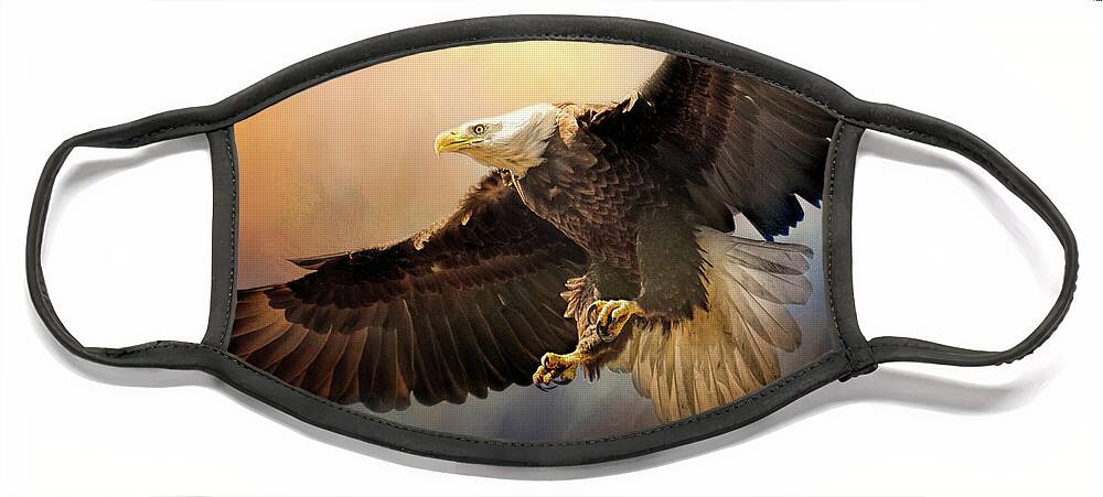 Bald Eagle Face Mask featuring the photograph Effortless by Jai Johnson