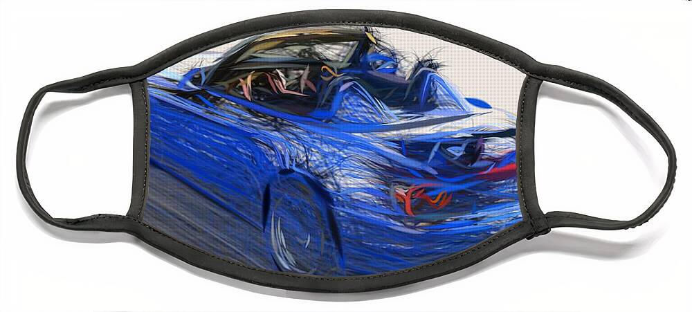 Honda Face Mask featuring the digital art Honda S2000 CR Draw #1 by CarsToon Concept