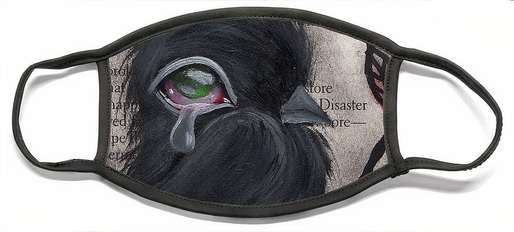 Raven Face Mask featuring the painting Nevermore by Abril Andrade