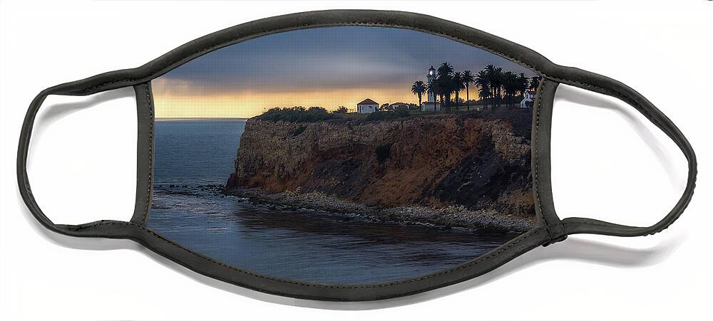 Architecture Face Mask featuring the photograph Point Vicente Lighthouse at Sunset #1 by Andy Konieczny