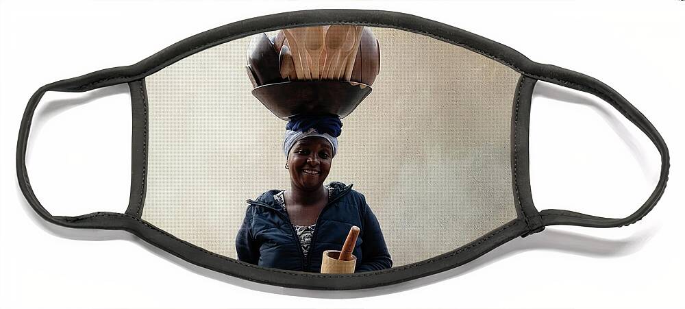 Woman Face Mask featuring the photograph Street Vendor #1 by Eva Lechner