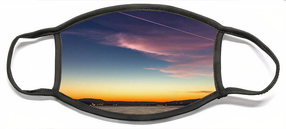 Lake-constance Face Mask featuring the photograph Sunset over Lake Constance #1 by Bernd Laeschke
