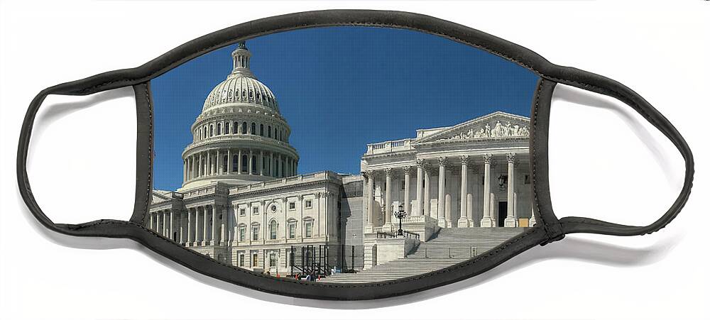 Us Capitol Face Mask featuring the photograph United States Capitol by Lora J Wilson