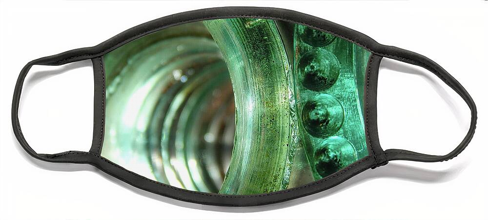 Insulators Face Mask featuring the photograph Vintage Green Glass Insulators #1 by Phil Perkins