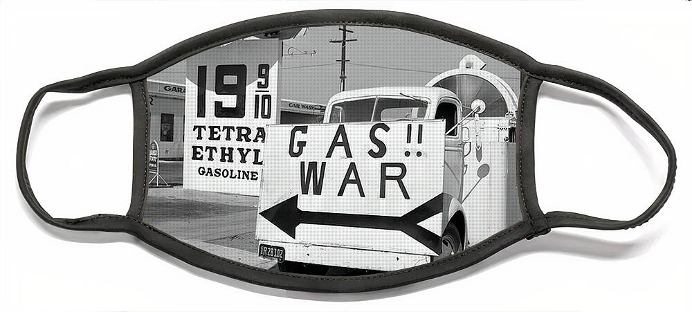 Vintage Face Mask featuring the photograph 1950s Gas War Promotion by Retrographs