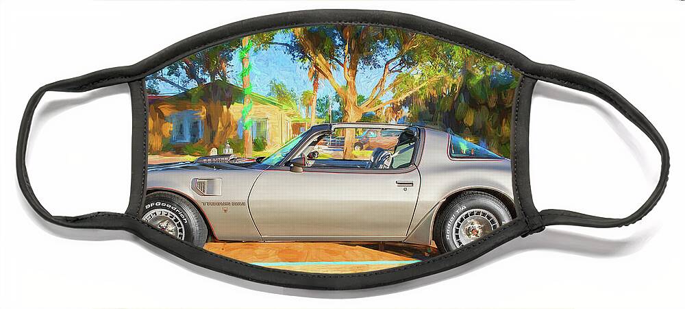 1979 Pontiac Firebird Trans Am 6.6l Motor 403 C.i. T-tops Special Edition Face Mask featuring the photograph 1979 Pontiac Firebird Trans Am 6.6L Motor 403 c.i. T-Tops Special Edition, Anniversary Edition 102 by Rich Franco