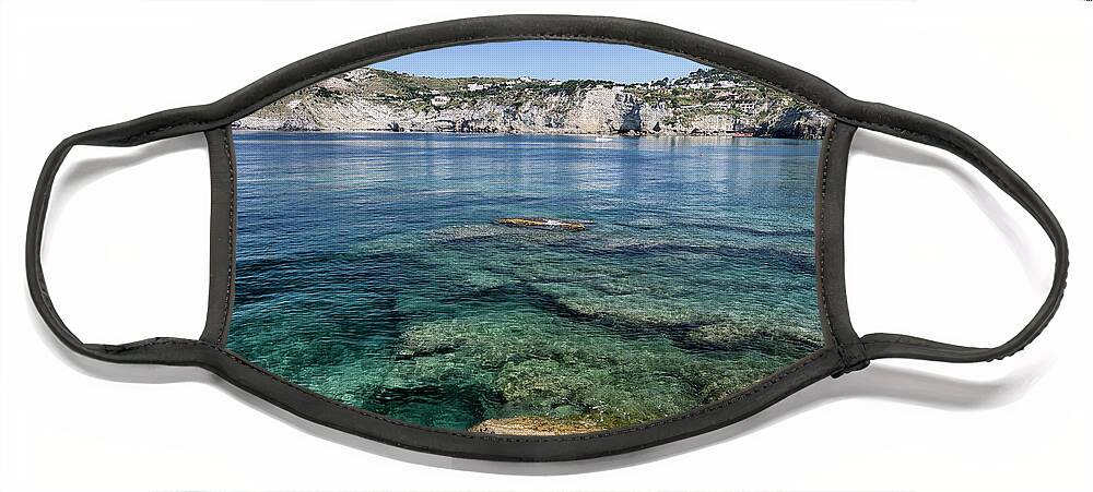 View Face Mask featuring the photograph View of SantAngelo in Ischia Island #3 by Vivida Photo PC